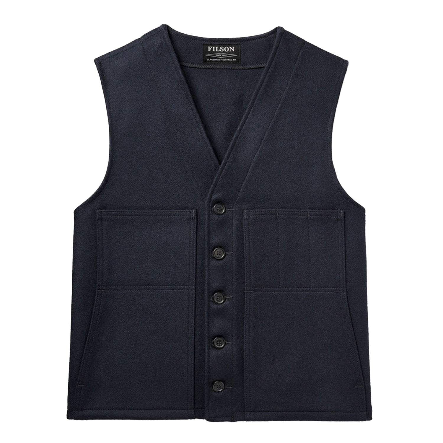 Filson Gilet en Laine Mackinaw Bleu Foncé