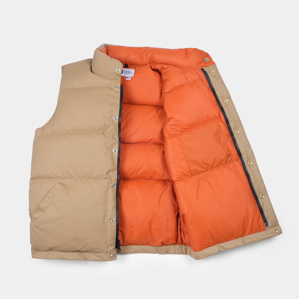 Veste sans manches duvet oie Crescent Down Works Italian Vest Tan rust