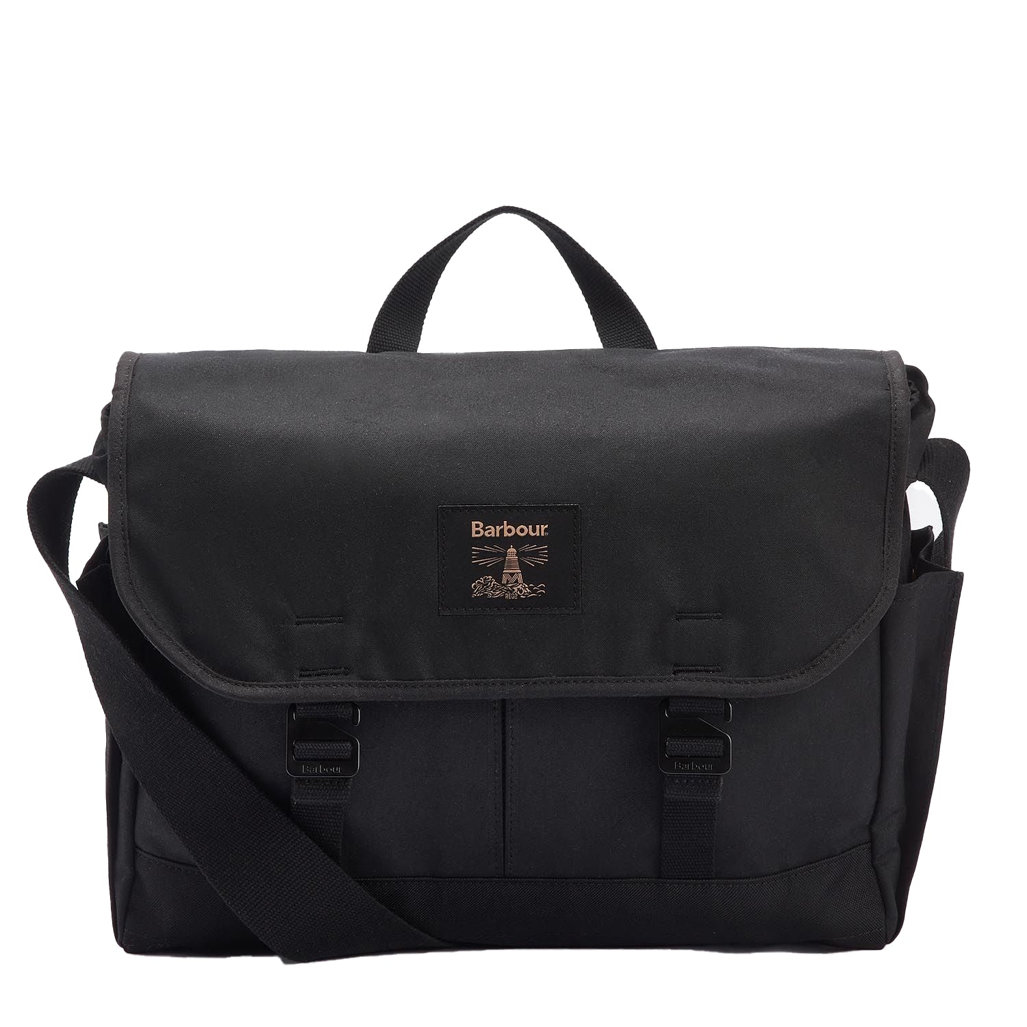 Barbour Field Wax Messenger Bag Black