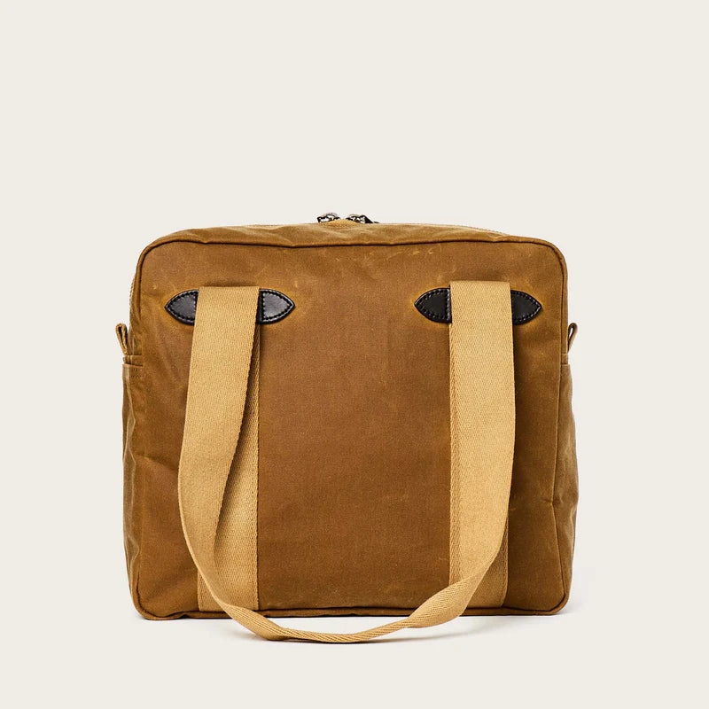 Filson Tin Cloth Tote Bag With Zipper Dark Tan