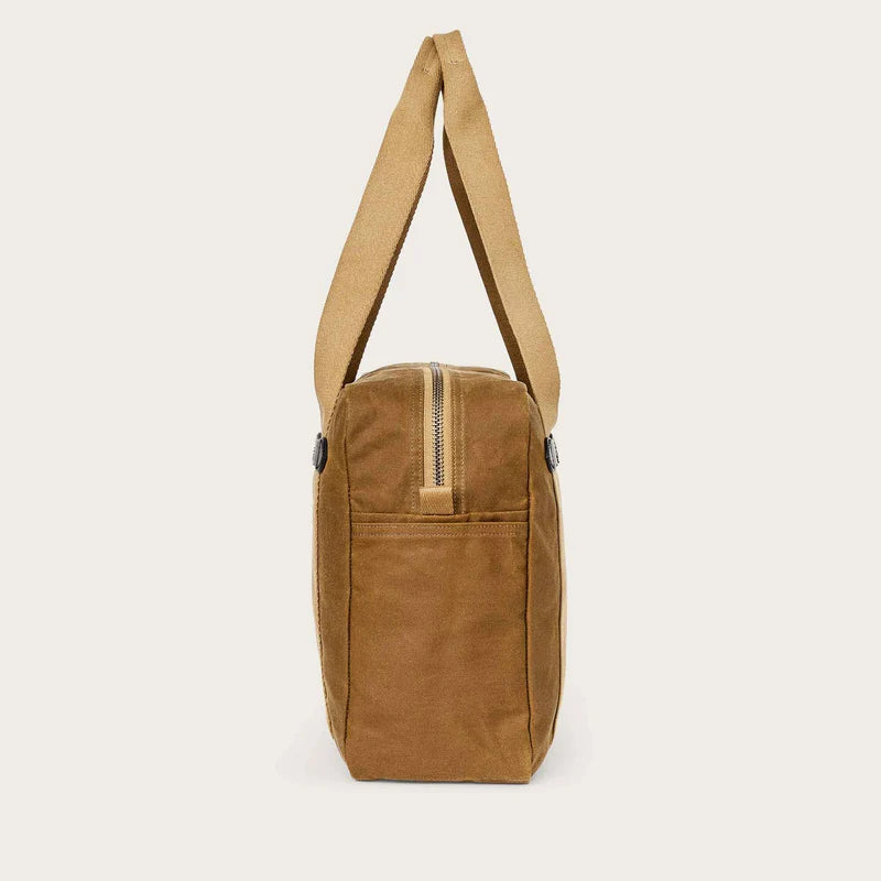 Filson Tin Cloth Tote Bag With Zipper Dark Tan