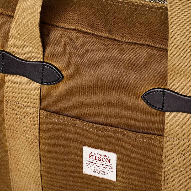 Filson Sac en Tin Cloth Zippé Beige Foncé