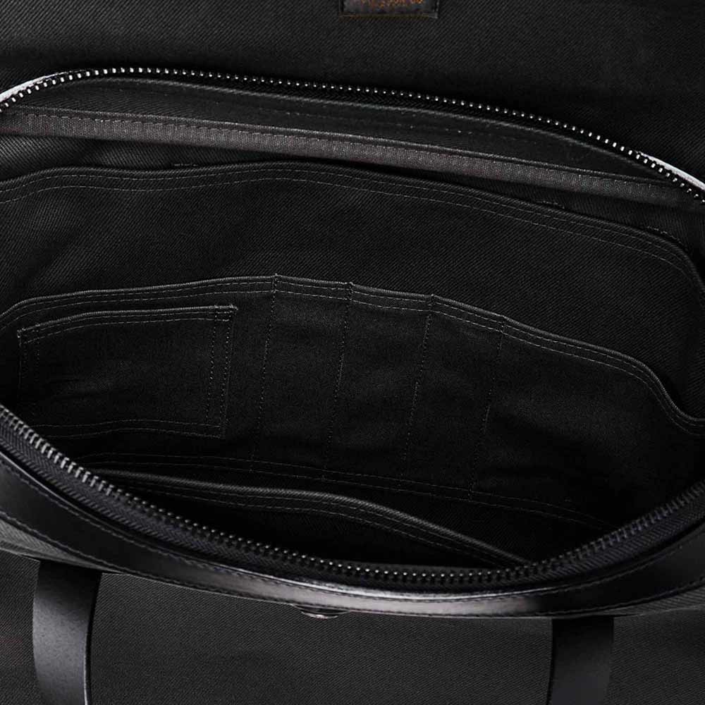 Filson rugged twill original briefcase fadded black inside compartment