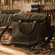 Filson rugged twill original briefcase otter green lifestyle 2