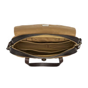 Filson rugged twill original briefcase tan inside main compartment
