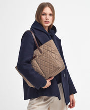 Barbour Quilted Tote Bag Sand Dune