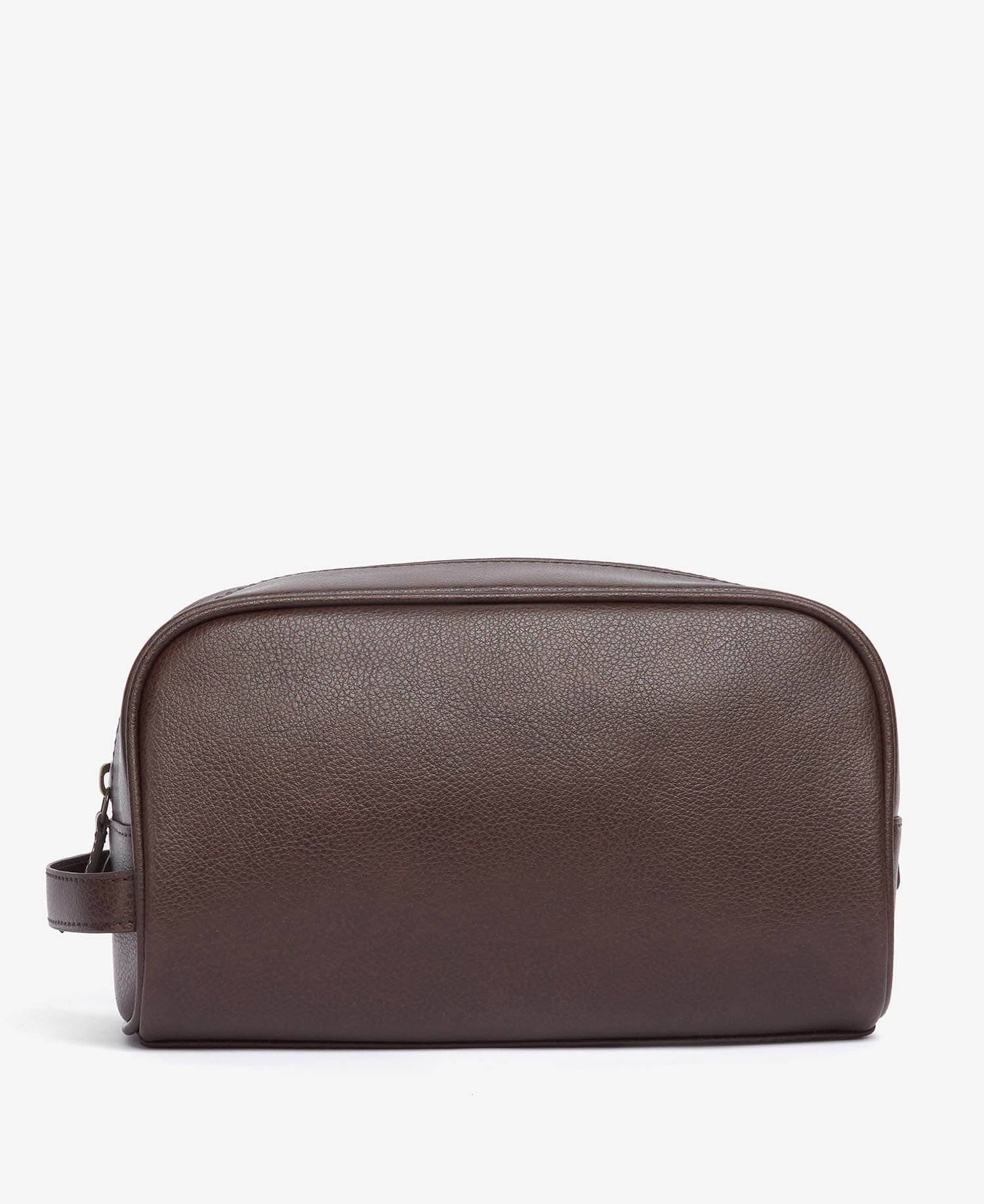 Barbour Trousse de Toilette en Cuir Marron Foncée