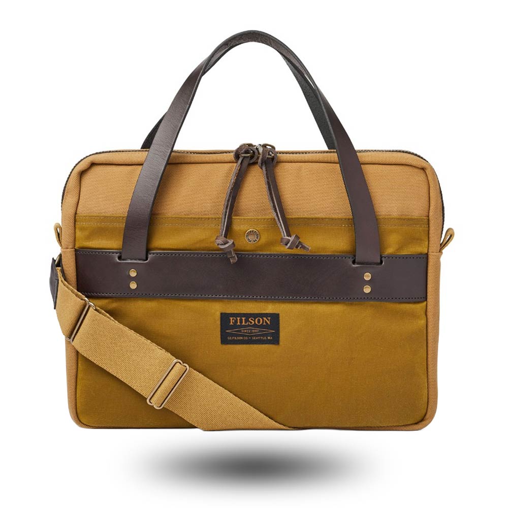 Rugged Twill Compact Briefcase Tan