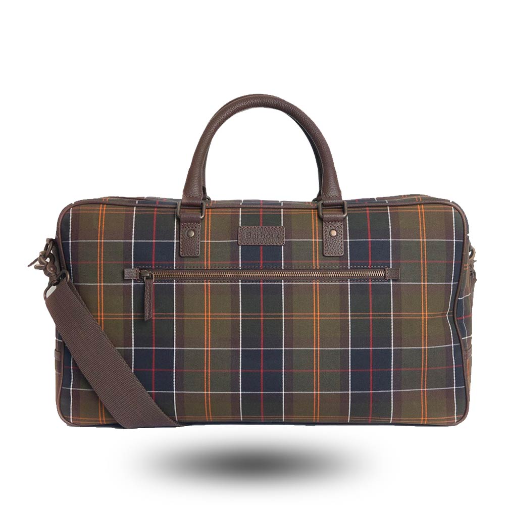 Sac Barbour Tartan and Leather Holdall