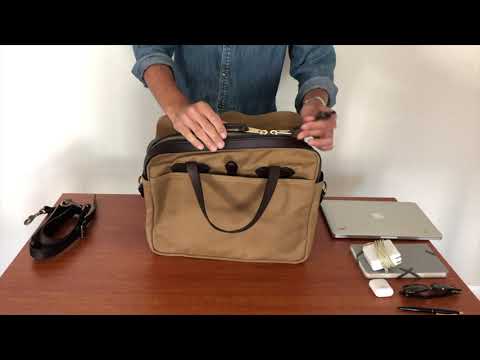 Filson Rugged Twill Original Briefcase Tan Wannaccess YouTube video Review