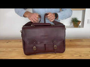 Sac Barbour Leather Briefcase Chocolate