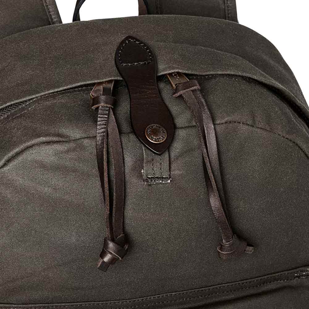 sac a dos filson journeyman backpack otter green details en cuir