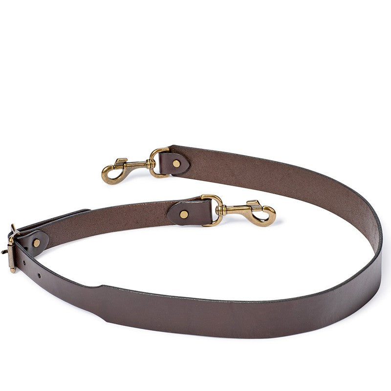 Wide Leather Shoulder Strap Brown