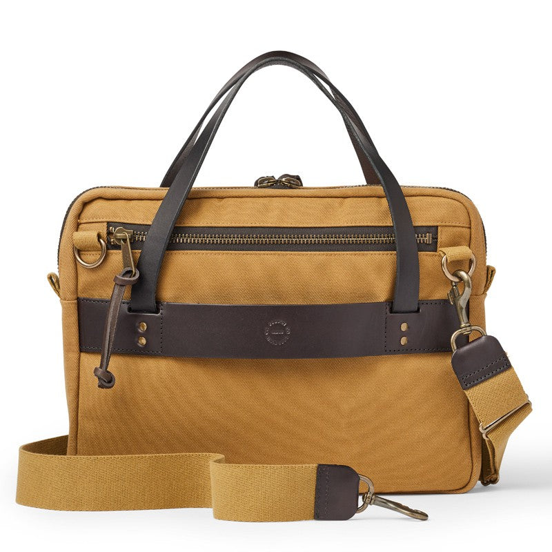 Rugged Twill Compact Briefcase Tan