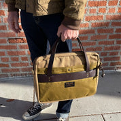 Filson Rugged Twill Compact Briefcase Tan pour Homme