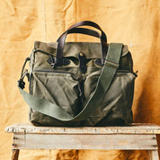 Filson 24 Hour Tin Cloth Briefcase Otter Green lifestyle 2