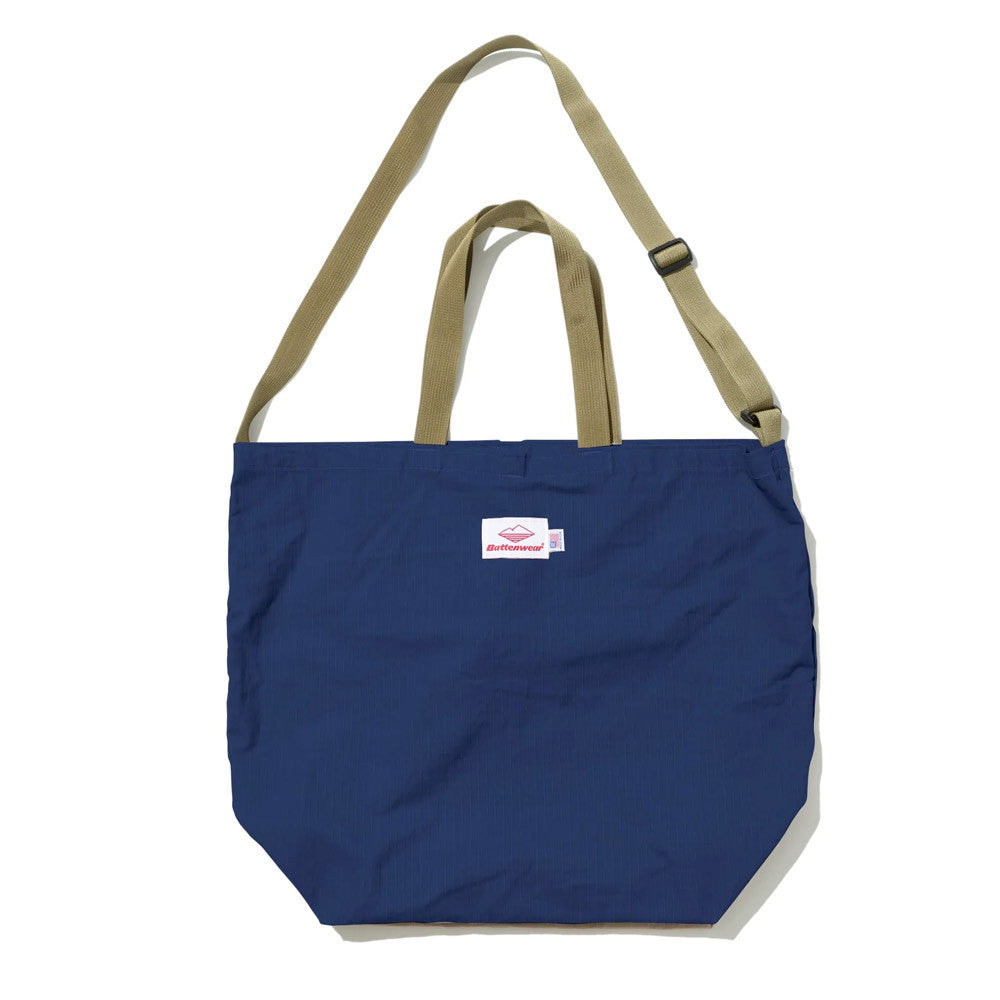 Packable Tote Navy x Tan