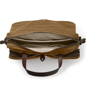 Filson 24 Hour Tin Cloth Briefcase Dark Tan intérieur avec compartiment