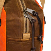 Tin Cloth Tote Bag With Zipper Flame / Dark Tan