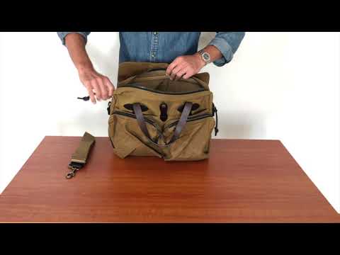 Video Filson 24 Hour Tin Cloth Briefcase Dark Tan