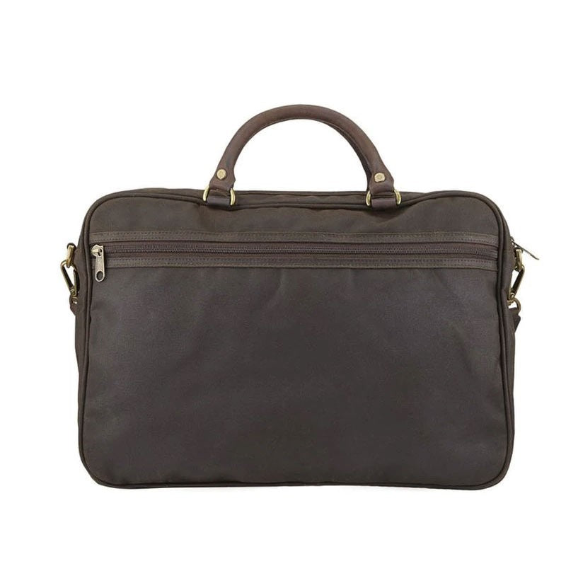 Wax Leather Briefcase Olive