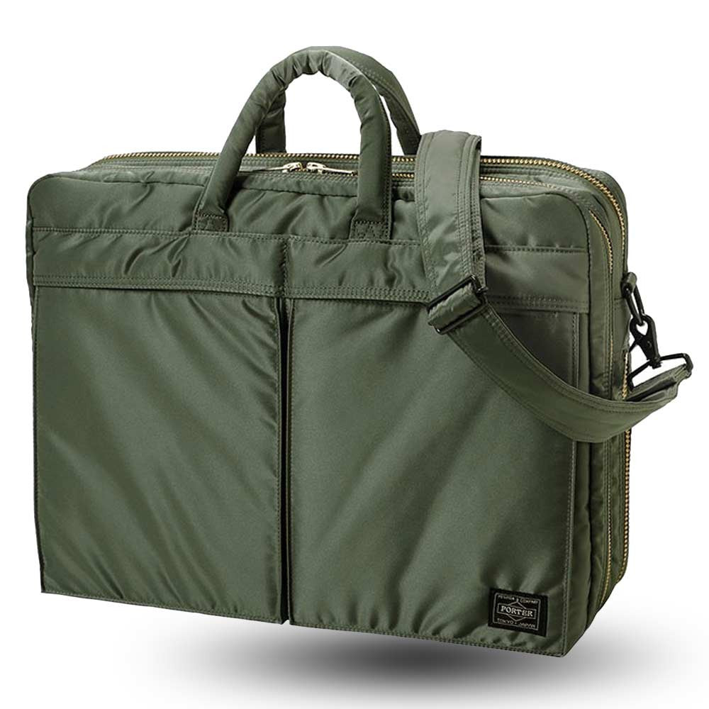 Porter Yoshida & Co Tanker 2 Way Briefcase  Sage Green