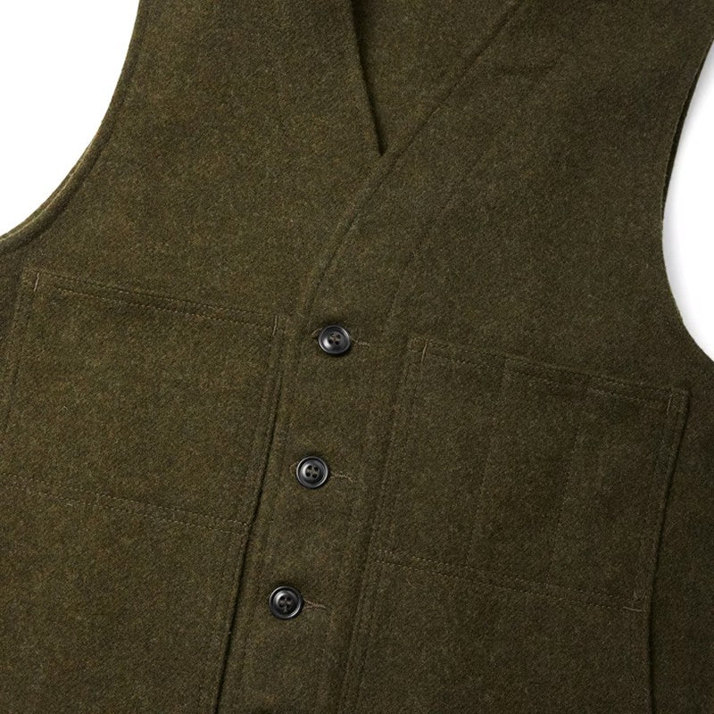 Mackinaw Wool Vest Forest Green Brown