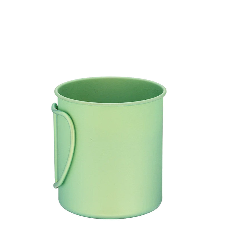 Mug aus Titan Snow Peak Ti-Single 450 Anodized Cup Green gefaltete Griffe