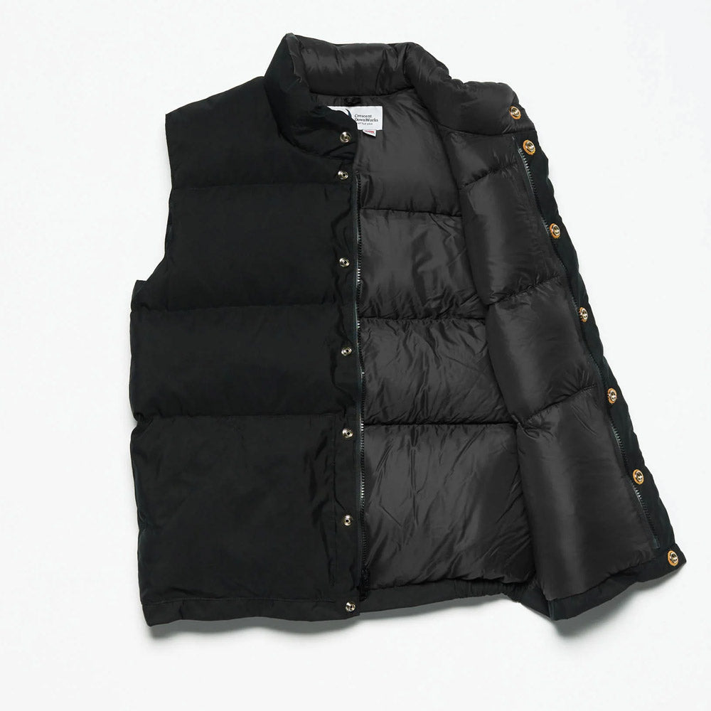 Men's Sleeveless Down Jacket Crescent Down Works Italian Vest Black