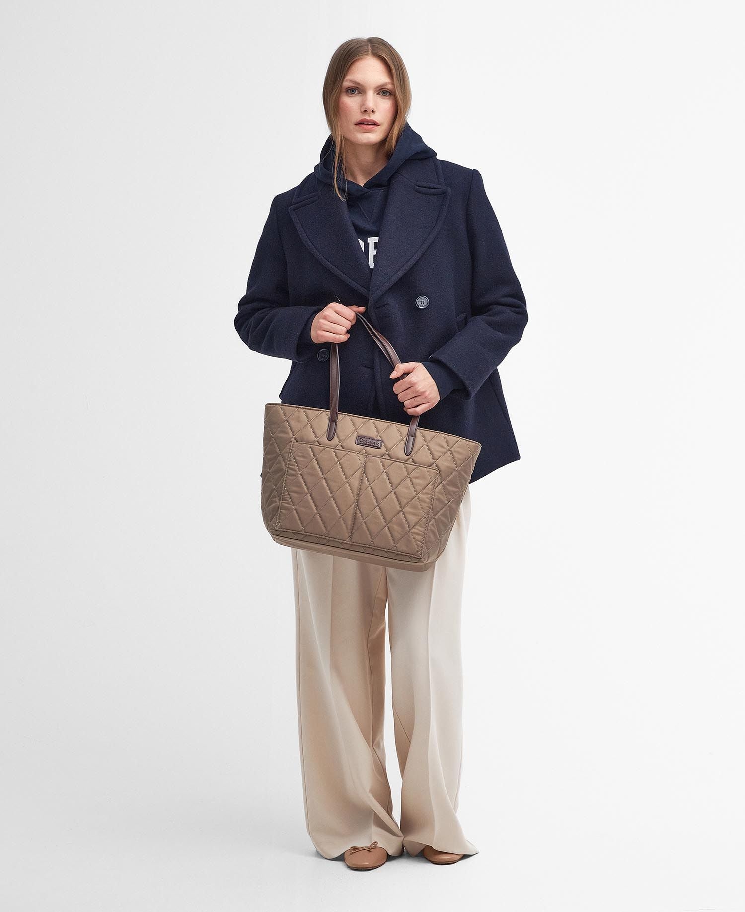 Barbour Quilted Tote Bag Sand Dune