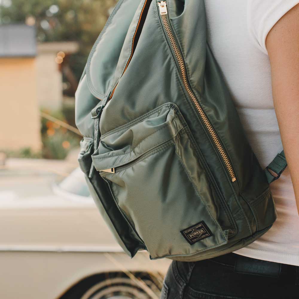 Briefcases Backpacks bags Porter Yoshida Tanker  Nylon  taffeta and green twill