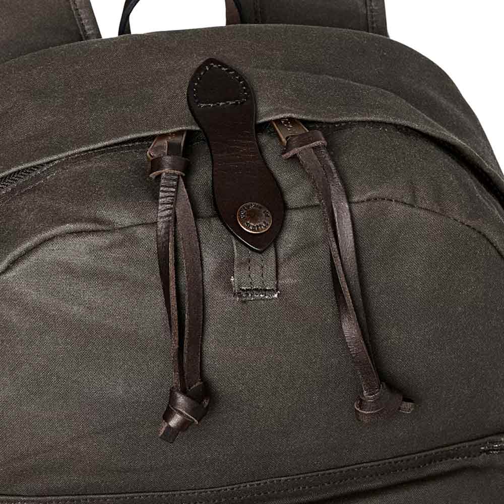 bag a dos filson journeyman backpack otter green  leather details