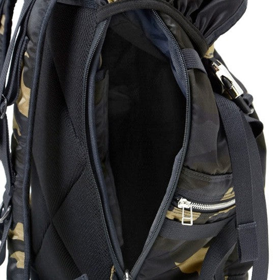Backpack Porter Yoshida co Counter Shade Woodland Khaki side zipped pocket