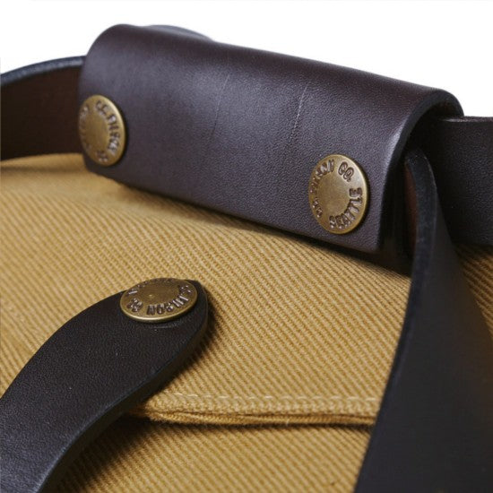 Filson Small Rugged Twill  Duffle  Bag Tan leather  handle