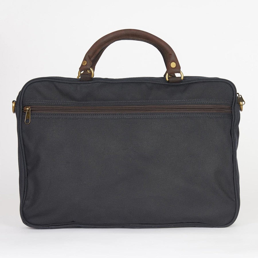 Wax Leather Briefcase Navy