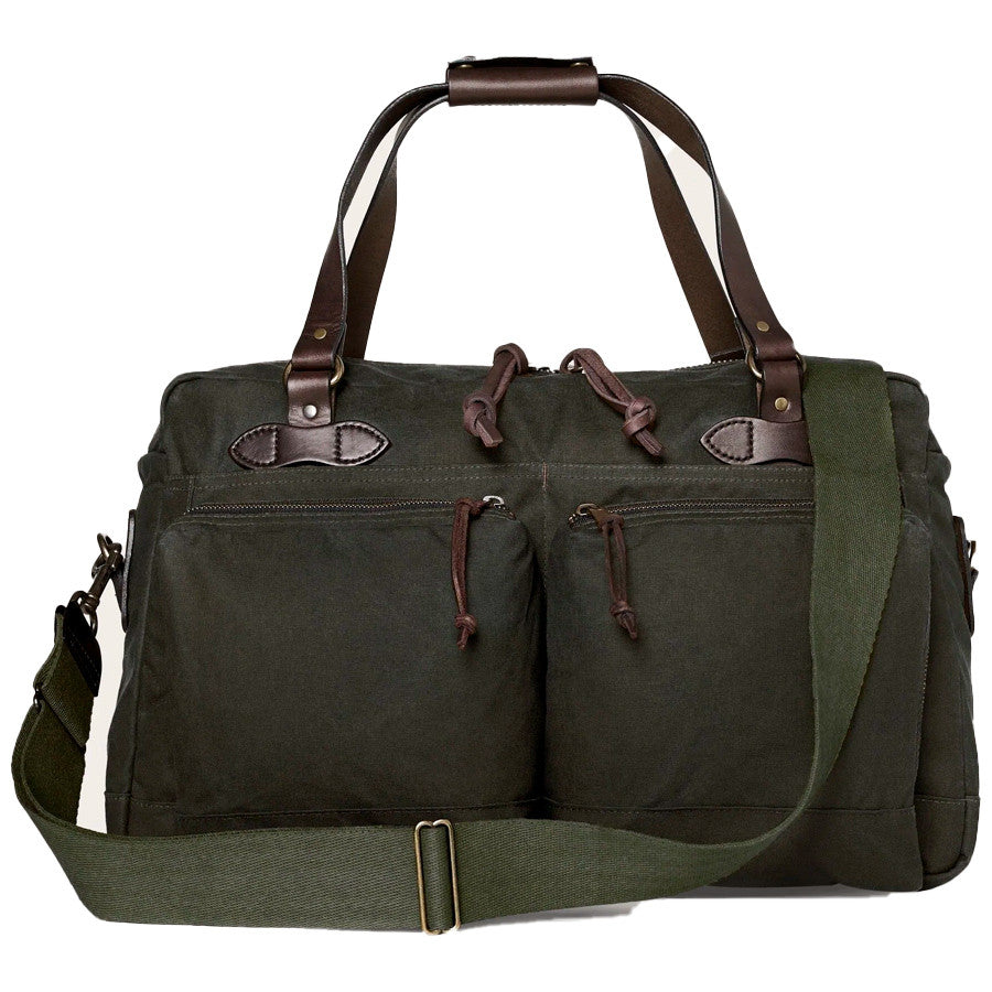 Filson 48-Hour Tin Cloth  Duffle  Otter  Green  2 pockets on front