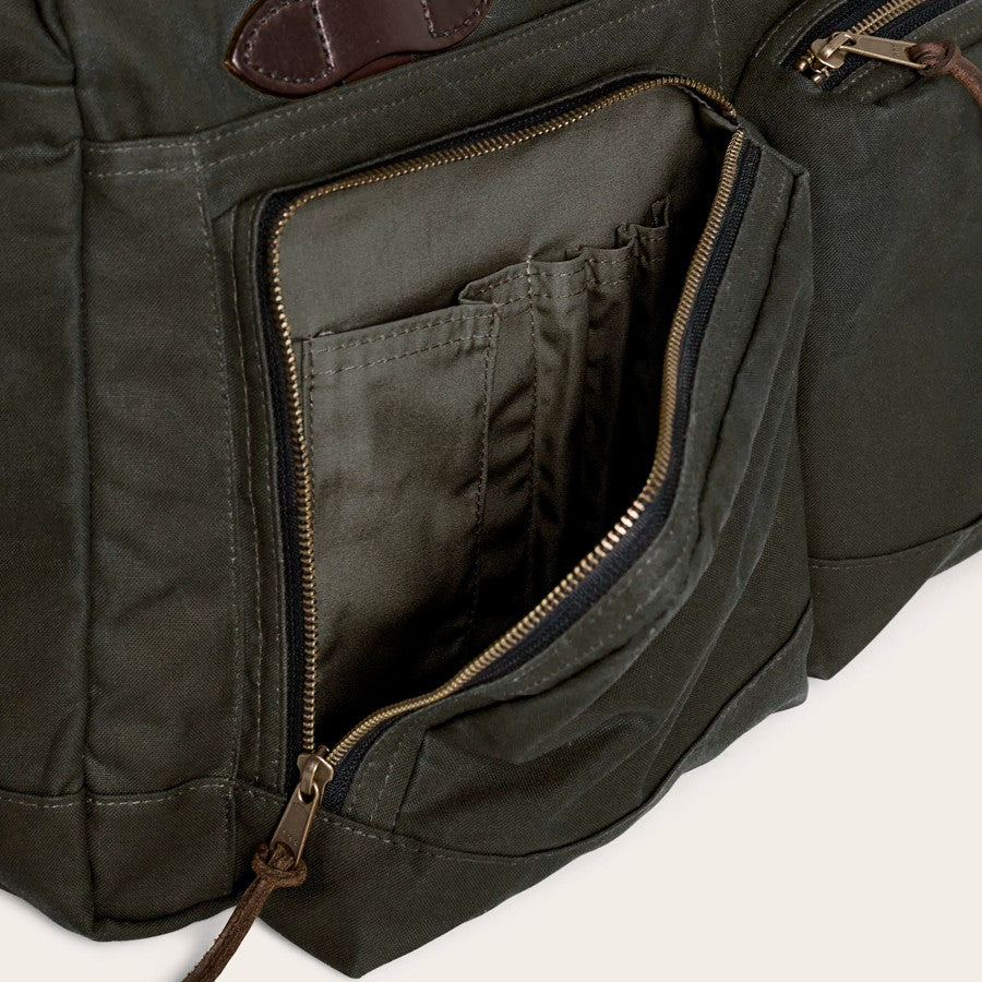 Filson 48-Hour Tin Cloth  Duffle  Otter  Green  front pocket details