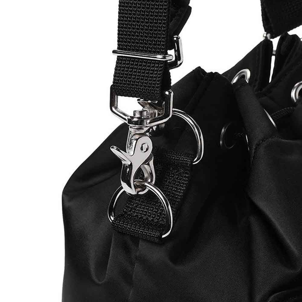 Porter Yoshida co Balloon Sac S Black zoom on metalic buckles