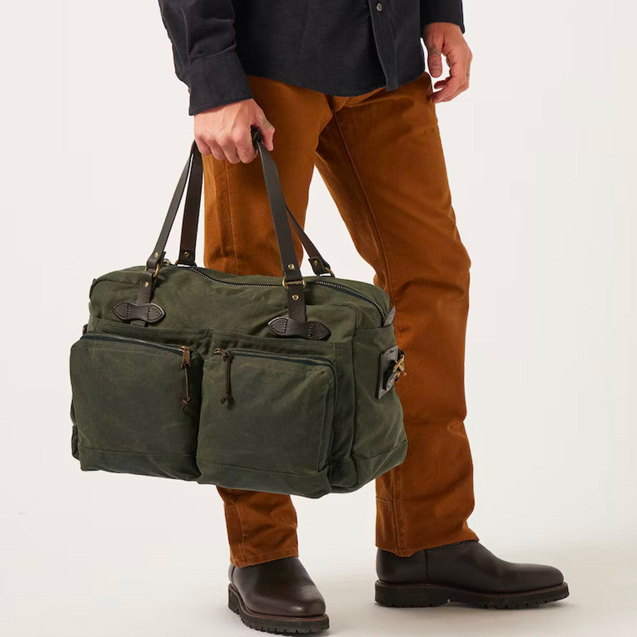 Filson 48-Hour Tin Cloth  Duffle  Otter  Green  carry by hand