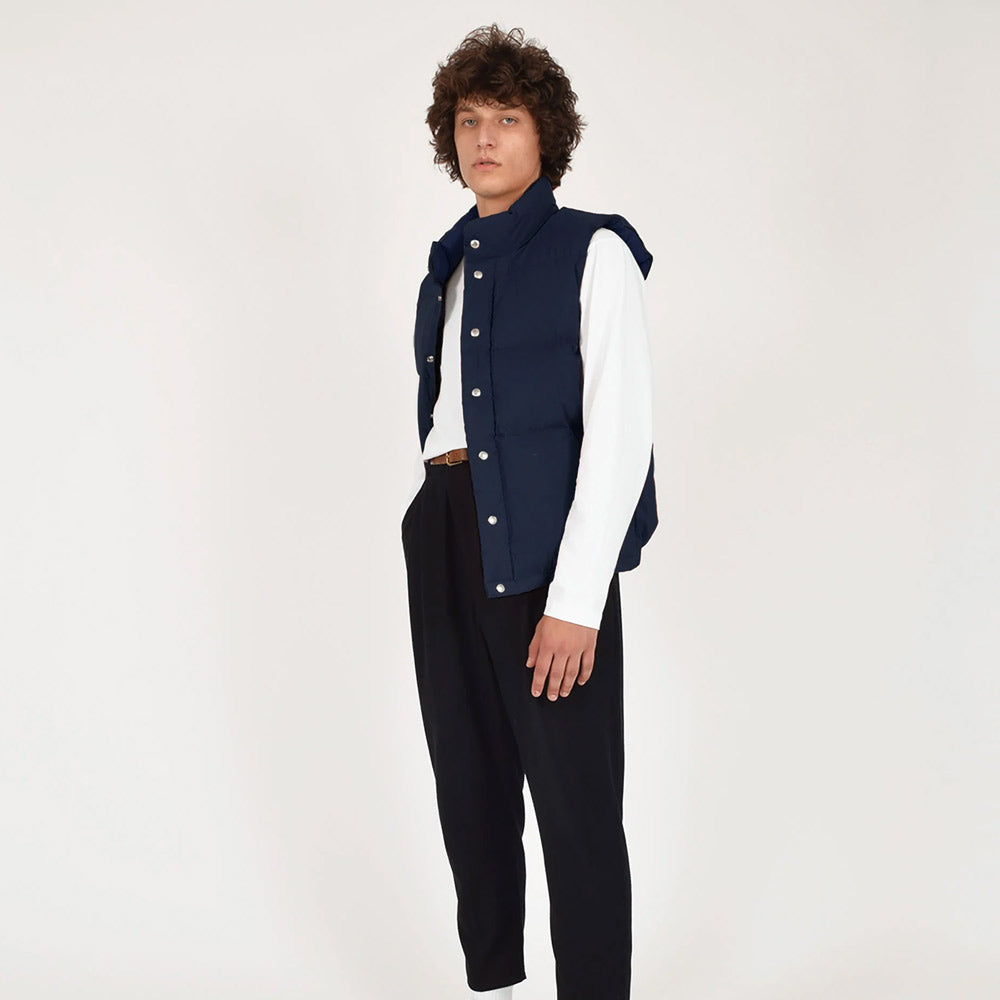 Down Abrigo sin mangas para hombre Crescent Works Italian Vest Navy