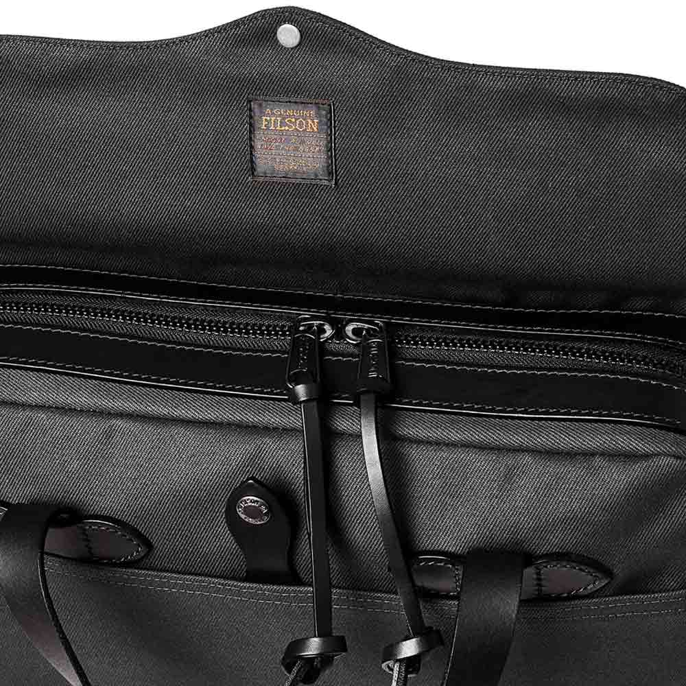 Filson rugged twill original  briefcase  acolchado black cremallera de mano