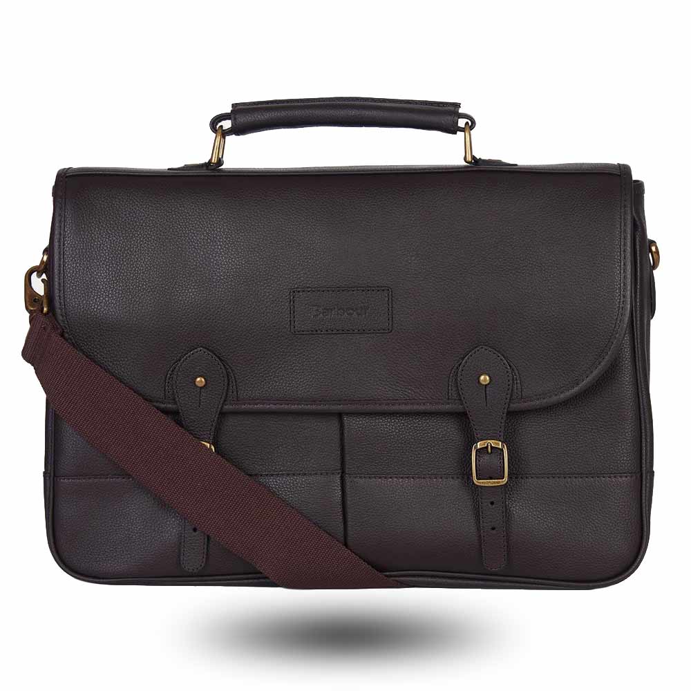 Bolso Barbour Leather Briefcase Chocolate