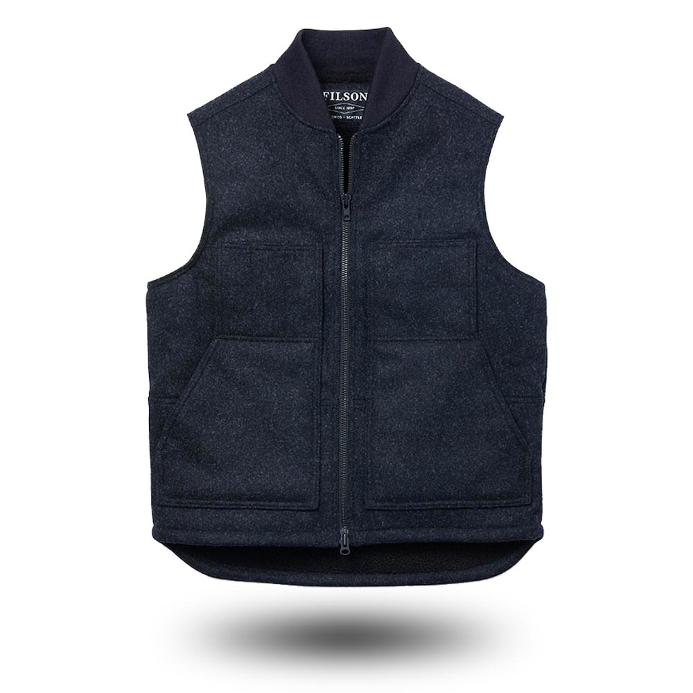 Wool Work Vest Mackinaw forrado Carbón