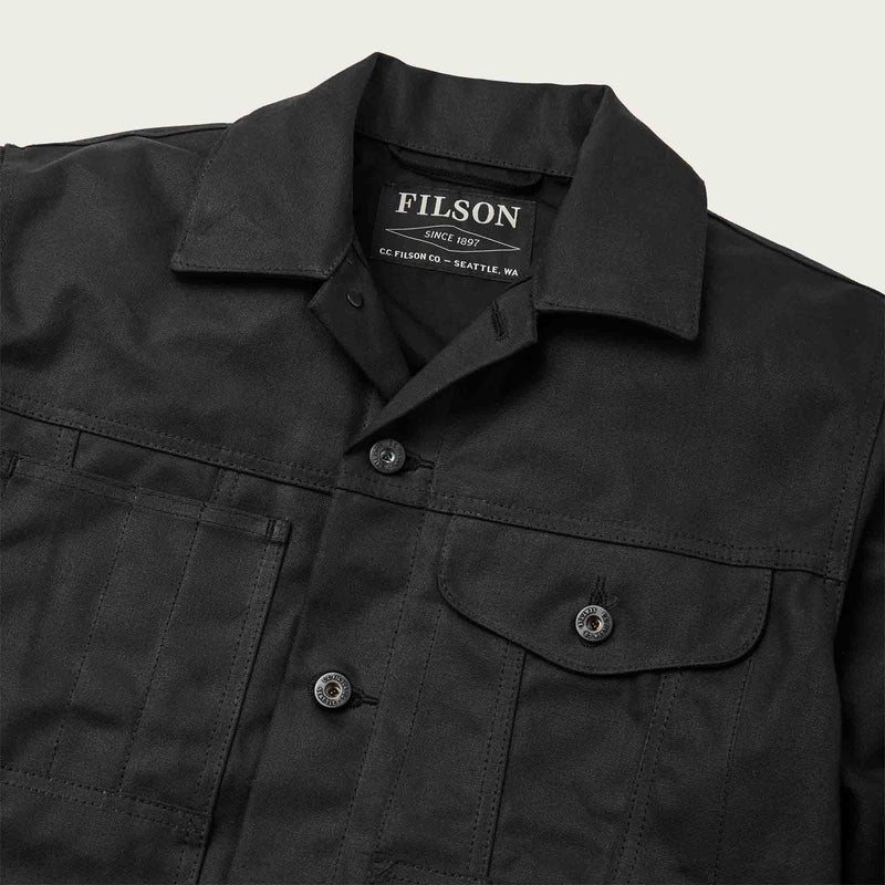 Filson Tin Cloth Short Lined Cruiser Jacket Black