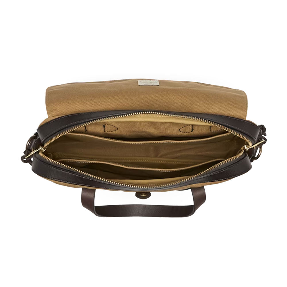 Filson rugged twill original  briefcase  tan  scomparto principale interno