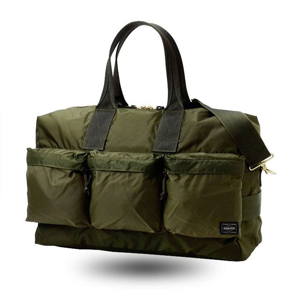 Porter Yoshida  Force  Way Duffle  Olive & Co 2 Borsa Drab